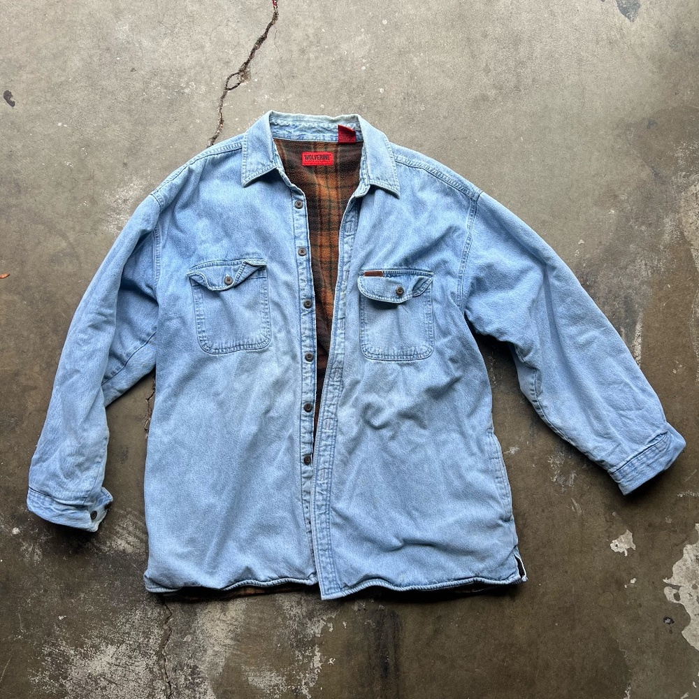 wolverine fleece lined jean jacket